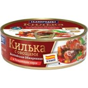 Килька балтийская неразд в том.соусе с овощами по-испански 230гр 1*24 Главпродукт 7382