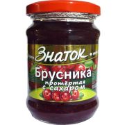Брусника протертая с сахаром 280г 1*12 (ст/б) Знаток ЗН99