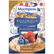 Каша овсяная Земляника-голубика (Ягоды Карелии) 40г 1*25 МИСТРАЛЬ/20977