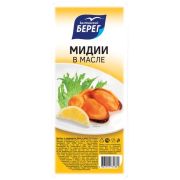 Мясо мидии чилийской вареное в масле 200 г 1*6 Пресервы ББ 133-24679