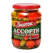 Ассорти огурцы+томаты 680 г 1*8 Знаток ЗН88