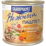 Паштет 240гр нежный с куриной печенью 1*20 Главпродукт 7175