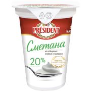 Сметана 350г 20% 1*12 Президент