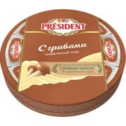 Сыр плавленый КРУГ «С ГРИБАМИ» Президент 140г 45% 1*15