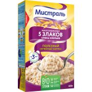 Хлопья Смесь 5 злаков 400г 1*12 МИСТРАЛЬ/66124