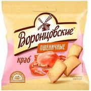 Воронцовские сухарики пшеничные со вкусом краб (слайсы) 80 гр. 1*22/592101