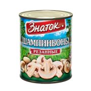 Шампиньоны резаные 800г 1*12 (ж/б) Знаток ЗН162