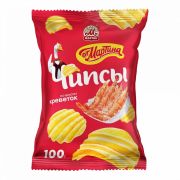Чипсы рифленные от Мартина со вк. креветок 100гр 1*24шт