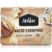 Масло сливочное м.д.ж 82,5% 180гр 1*8 ТМ Mildar