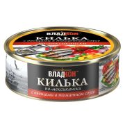 Килька каспийская в т/с с овощами «По-мексикански» ТУ 240гр жб №3 ключ 1*18 Владкон