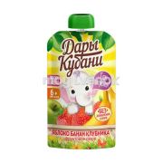 Пюре фруктовое из яблок, бананов и клубники 90мл 1*12 Дары Кубани для детей