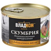 Скумбрия атлант/дальневост ндм ТУ 250гр жб №6 1*24 Владкон