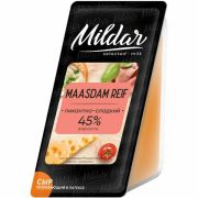 Сыр Маасдам Рейф м.ж.д 45% 220гр 1*6 ТМ Mildar