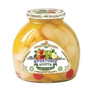 Ассорти фруктовое компот 580мл(240гр) 1*12 ст/б Золотая Долина