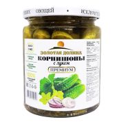 Корнишоны с луком 500мл(250гр) ст/б 1*12 Золотая Долина