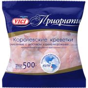 Королевские креветки очищ.с хвостиком в/м 41/50 500гр 1*8 VICI