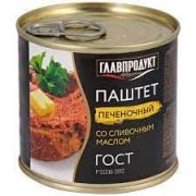 Паштет 250гр печеночный со сливочным маслом ГОСТ ключ 1*20 Главпродукт 7106