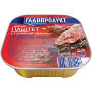 Паштет 95гр Квадрат нежный с говяжьей печенью 1*32 Главпродукт 7186