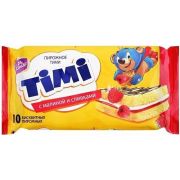 Пирожное бискв.Тими малина и сливки 330гр 1*9 Конти